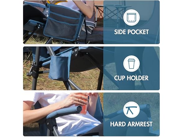Portal Blue Oversized Rocking Camping Chair