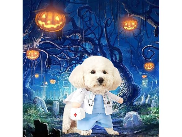 Dog Cat Doctor Costume, Funny Pet Doctor Hal