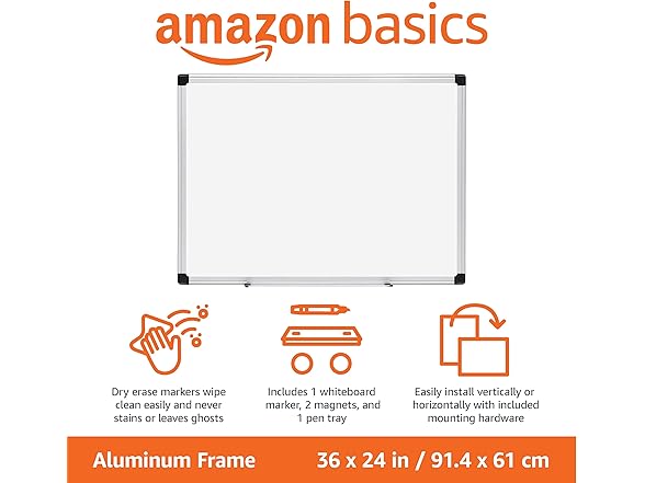 Amazon Basics Magnetic Dry Erase Whiteboard