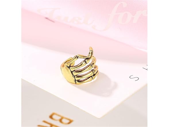 Dreuyet 4 Pairs Skeleton Hand Ear Cuff
