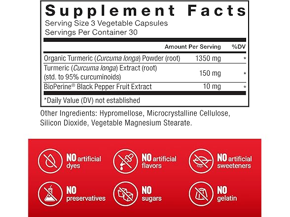FORCE FACTOR Turmeric & BioPerine Joint Support 90ct