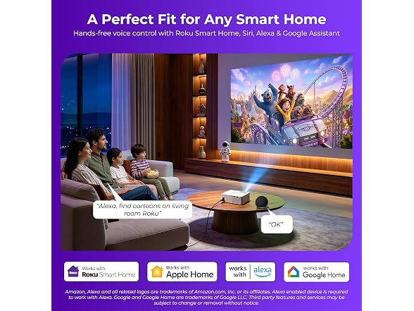ELEPHAS Roku TV Smart Projector