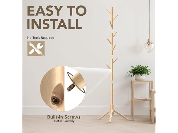 Hupmad 8-Hook Adjustable Coat Rack
