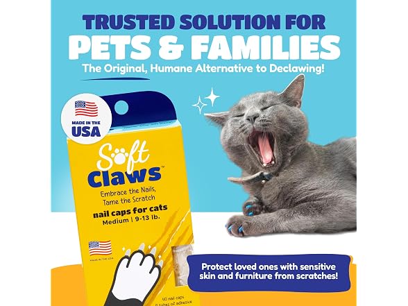 Soft Claws Nail Caps for Medium Cats, 40 Cap
