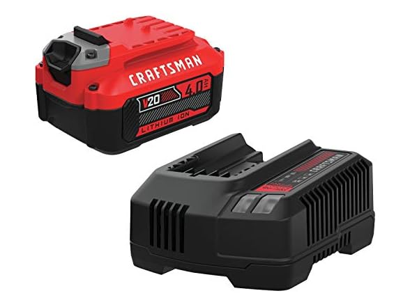 CRAFTSMAN V20 Battery and Charger, 4.0 Ah
