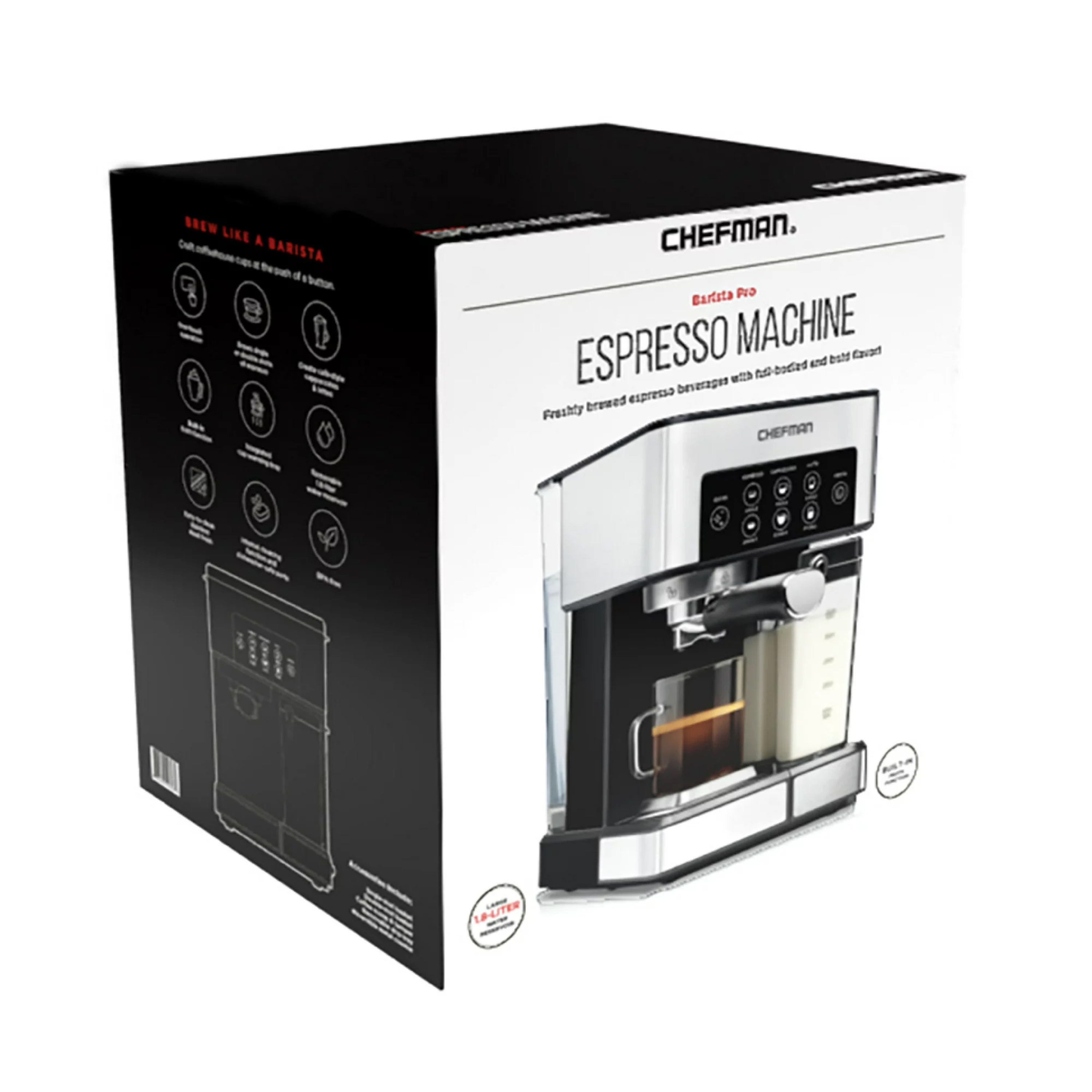 Chefman 6-in-1 Espresso Machine W/ Frother (Open Box) - Gallery 9