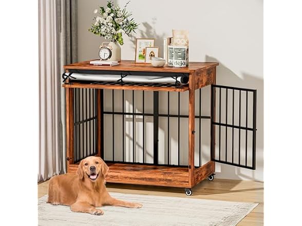 Dog Crate Furniture, Double Door Wooden