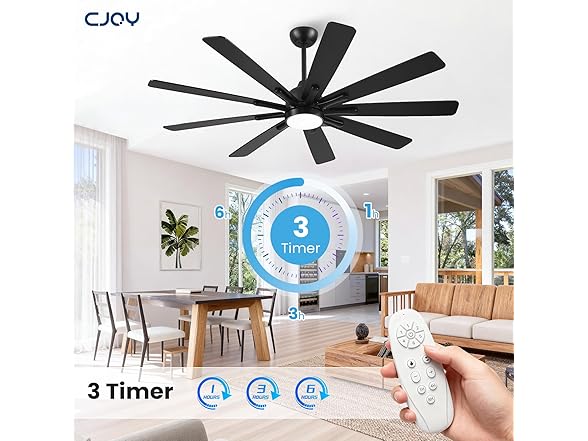 CJOY 62in Ceiling Fan 9-Blade 3CCT