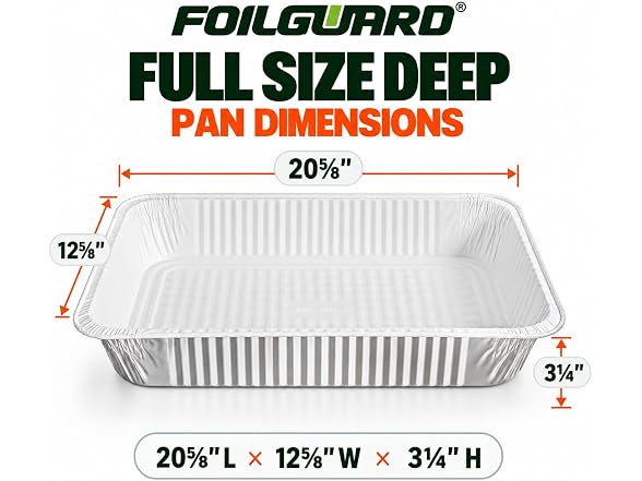 FoilGuard Full Size Deep Aluminum Pans