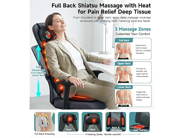 Back Massager for Chair with Heat