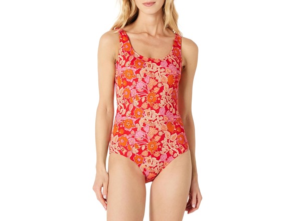 Bright Red Multi Folk Floral