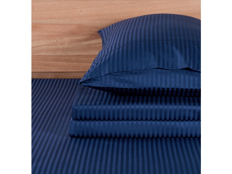 Kathy Ireland 500 Thread Count Long Staple Cotton Stripe Sheet Set w/ OptiFit