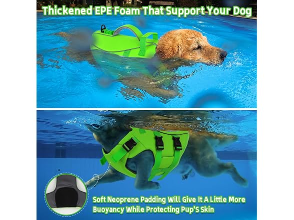 Dogcheer Dog Life Jacket with Double Rescue