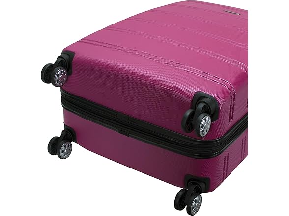 Rockland Melbourne Hardside 2PC Luggage, Magenta, (20"/28")