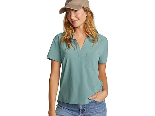 Eddie Bauer Men's (S) WR Departure SS Collar Dusty