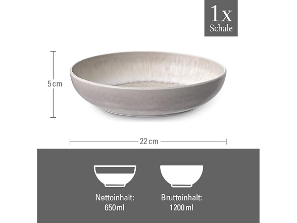 like. by Villeroy & Boch Perlemor Sand Pasta Bowl, Beige, 22 oz