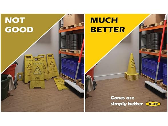 Yellow Safety "Caution Wet Floor" Cones