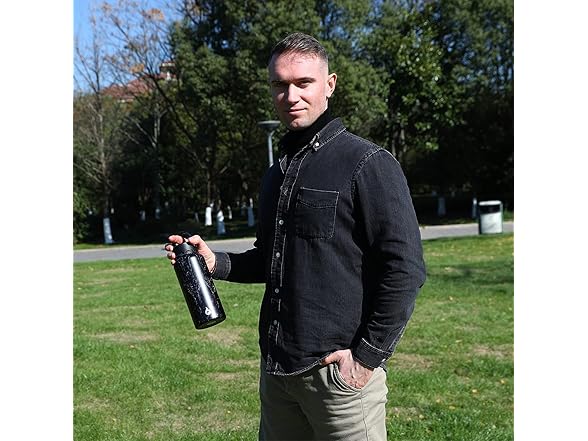 BJPKPK 32oz Insulated Water Bottle with Straw Lid