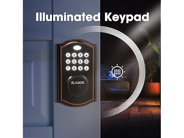 ELAMOR M19 ORB Keypad Deadbolt Lock Oil Rubbed Bronze