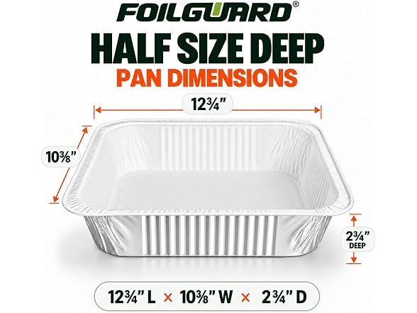 FoilGuard Half Size Deep Aluminum Pans
