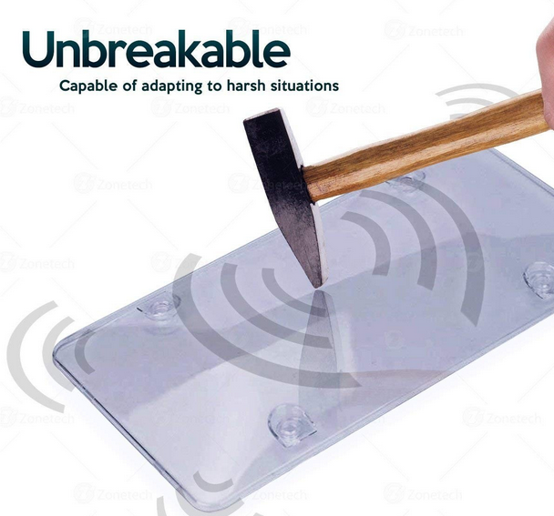 Zone Tech Clear Unbreakable License Shield - 2pk - Gallery 8