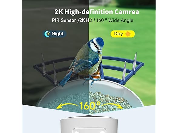 NAVFS AI Smart Bird Feeder | 2K | 2.4Ghz