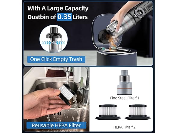 21KPa Handheld Vacuum for Car & Home