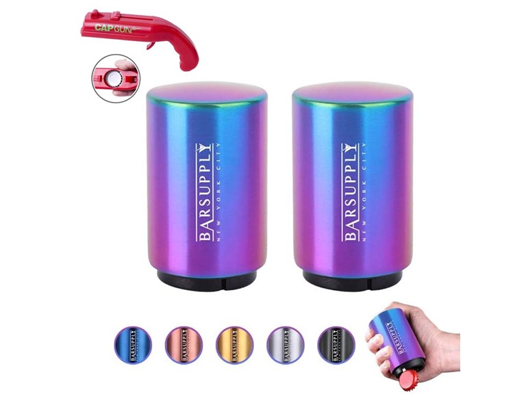 BARSUPPLY MQ-2-POPCAP-RAIN 2-Pack Magnetic Beer Bottle Op