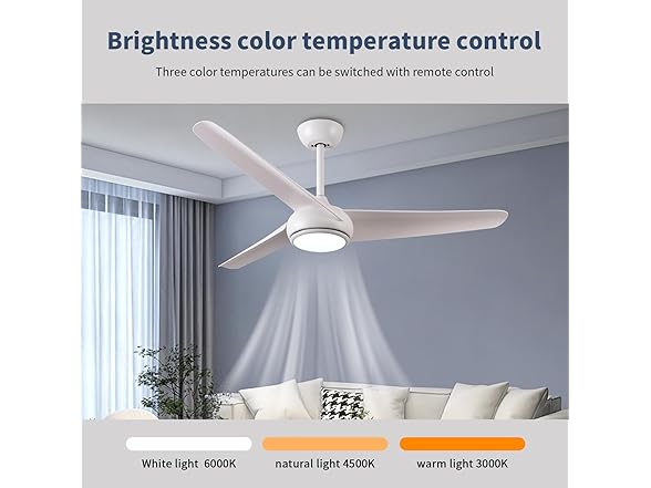 KINDLOV 52in 3-Blade Ceiling Fan