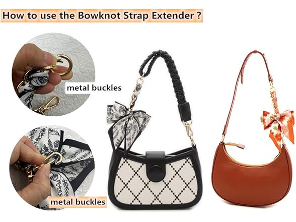 4 PCS Purse Strap Extender Bowknot Shaped