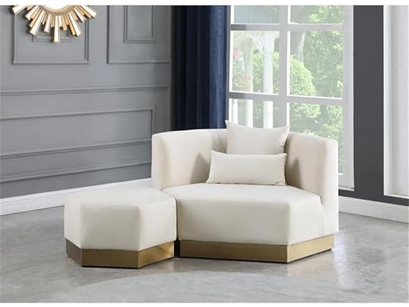 Marquis Velvet Upholstered Ottoman