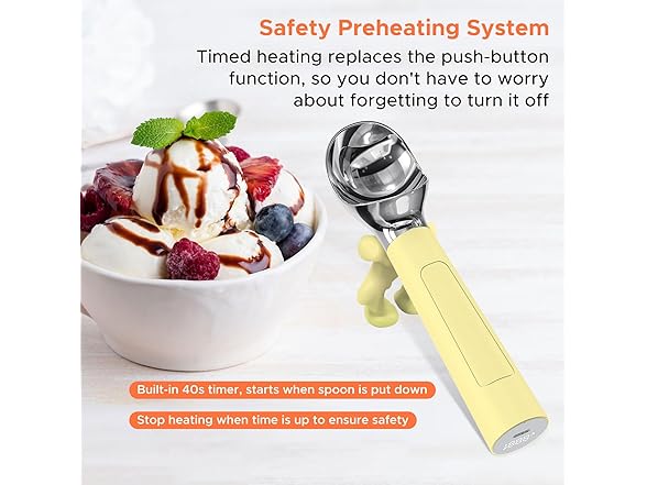 Yellow Heated Ice Cream Scoop