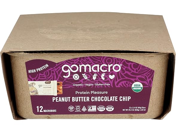 12CT GoMacro MacroBar Organic Vegan Protein Bars