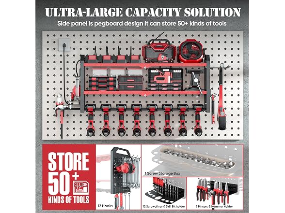 Power Tool Organizer with Charging Station 