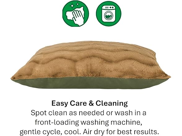 Furhaven Large Plush & Twill High-Loft Pillow Pet Bed, Fir