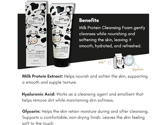 esfolio Milk Cleansing Foam Face Wash 5.29 oz