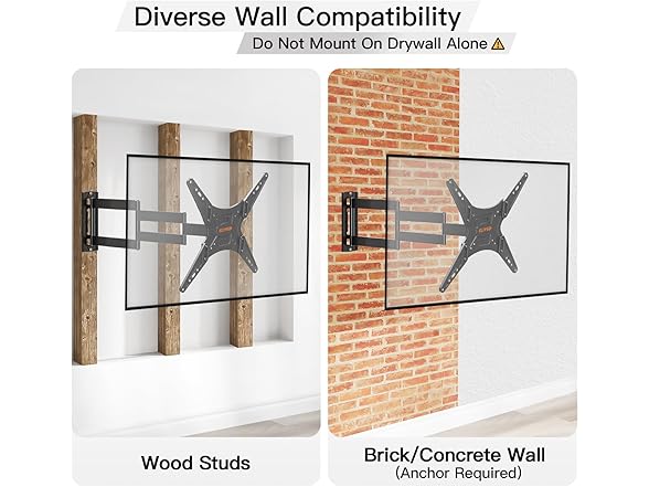 ELIVED Outdoor Long Arm TV Wall Mount | 26-65in