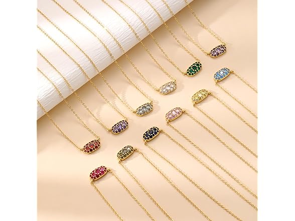 ANOBLEJRY Birthstone Necklace Sapphire