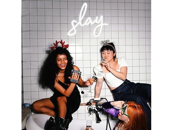 White Slay Neon Sign for Wall Décor