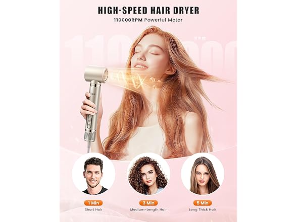 Tqcir 8 in 1 Hot Air Styler Pink