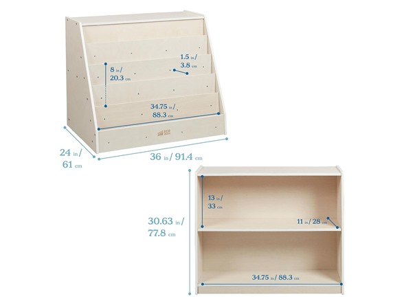 Double-Sided Mobile Book Display W/ Storage