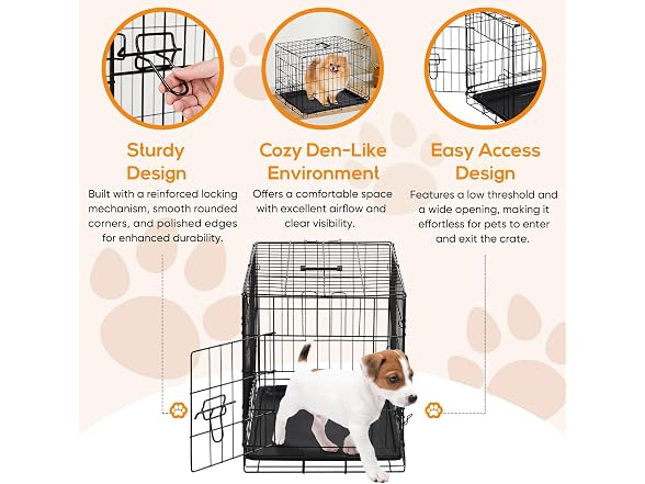 Dog Crate 18 Inch Small Dog Cage Foldable