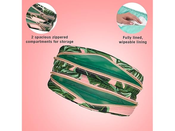 Conair Makeup Bag Pink Palm