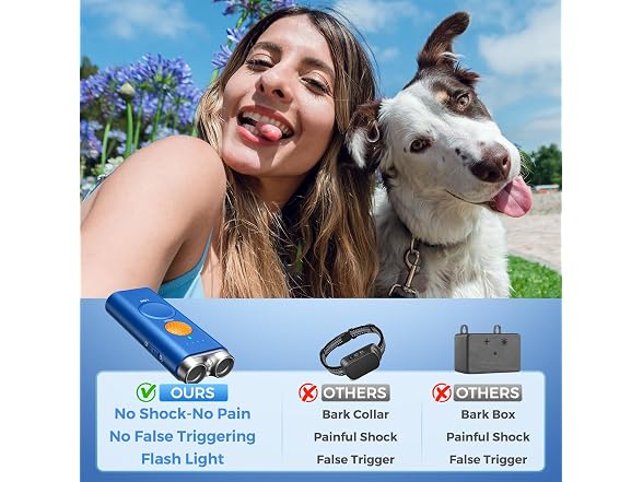 Dog Bark Deterrent Device, 3-in-1 Ultrasonic