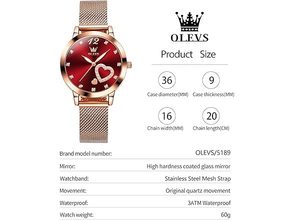 OLEVS Women’s Mesh Dress Watch