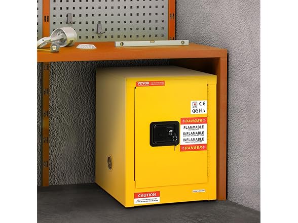 Flammable Safety Cabinet, 12 Gal, Cold-Rolled