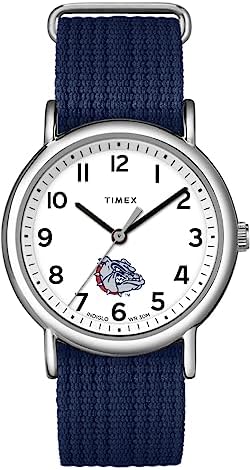 Timex Unisex Weekender 38mm Watch - Gonzaga Bulldogs with Slip-Thru Single Layer Strap