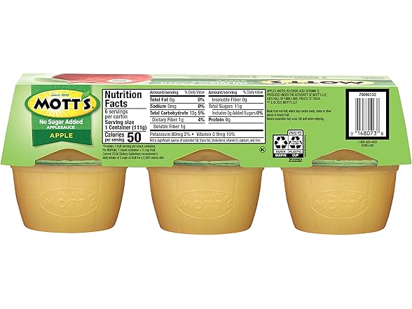 Mott's No Sugar Added Applesauce, 3.9 oz