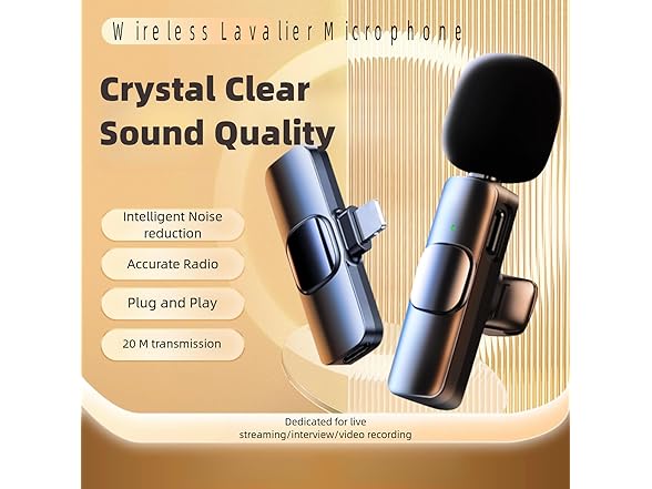 IEKK 2 pcs Wireless Lavalier Microphone