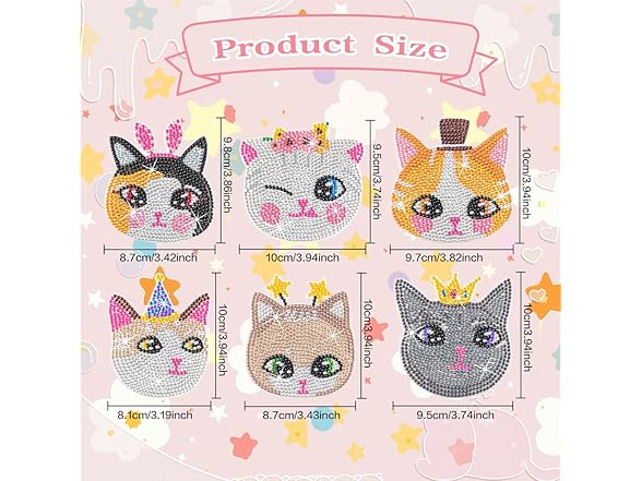 DIY Cat Coasters Diamond Painting Kit